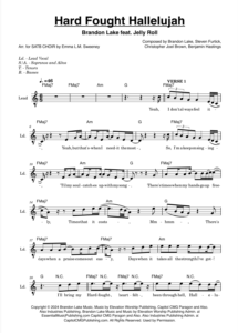 hard fought hallelujah satb choir sheet music