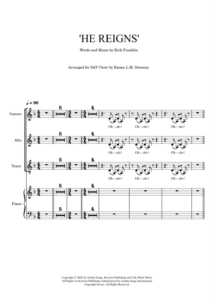 He Reigns Kirk Franklin SAT Choir Sheet Music