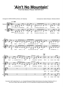 ain't no mountain high enough satb choir sheet music