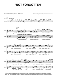 not forgotten Israel houghton new breed sat choir sheet music score
