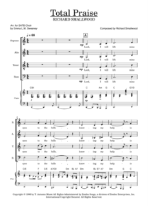 total praise Richard Smallwood satb choir score sheet music