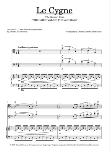 le cygne the swan saint saens carnival of the animals pdf